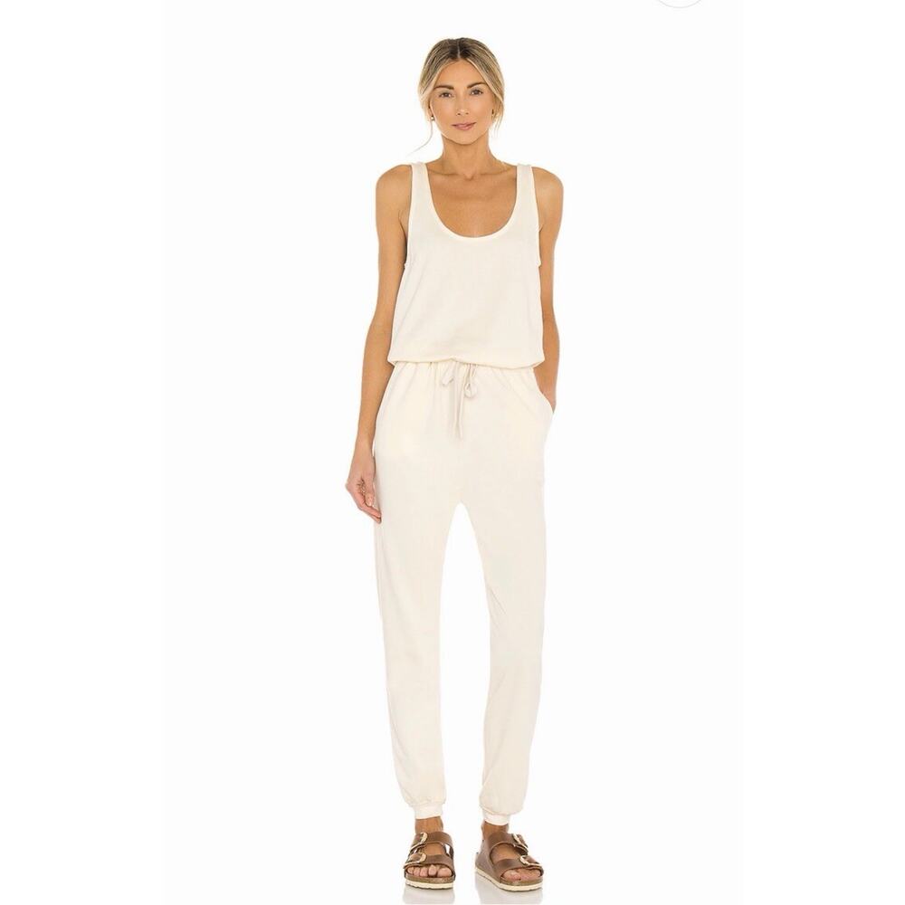 Vitamin A Ecru Avalon Sleeveless Tie Waist Jumpsuit - Large